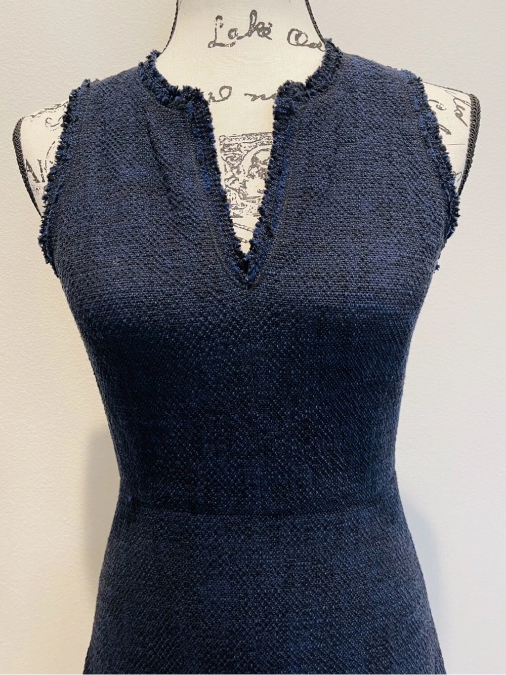 Rebecca Taylor Navy Textured Sleeveless Dress